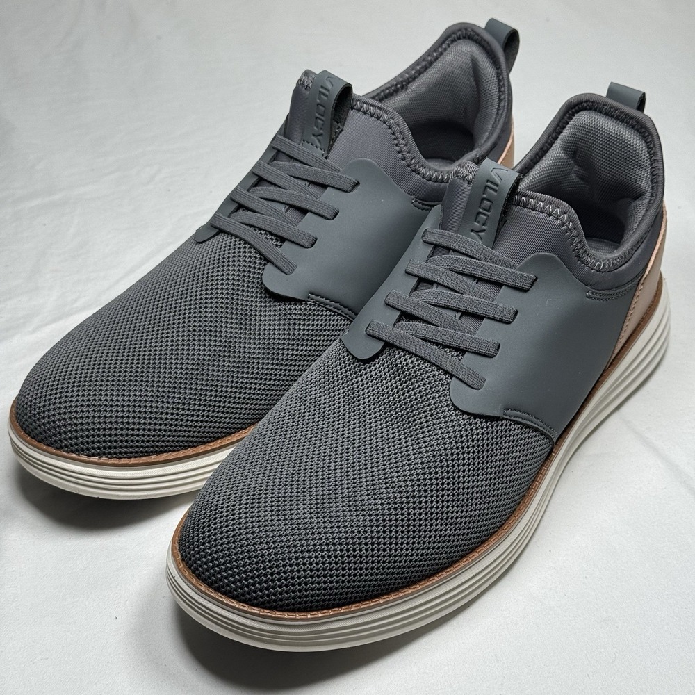 Vilocy Men's Sneakers Gray Knit Casual Lace Up Comfort Shoes Size 10